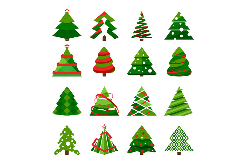 Christmas tree in different styles By ONYX | TheHungryJPEG