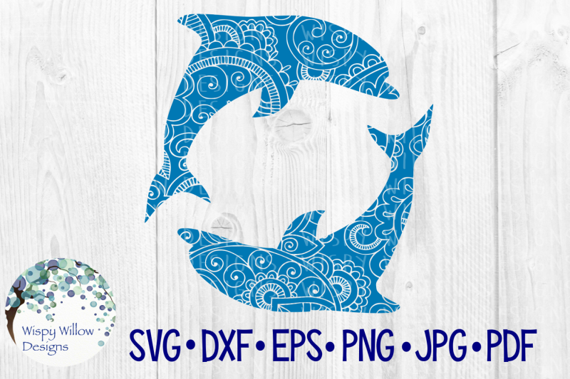 Free Dolphin Circle Floral Zentangle Animal Svg Free Svg Vector Icons