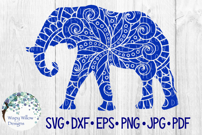 Download Elephant Zentangle Animal SVG/DXF/EPS/PNG/JPG/PDF By Wispy ...