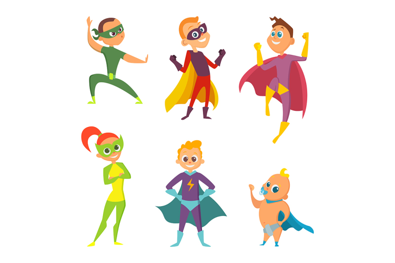 Costume of superheroes kids By ONYX | TheHungryJPEG