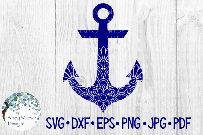 Free Anchor Floral Mandala SVG/DXF/EPS/PNG/JPG/PDF Crafter File