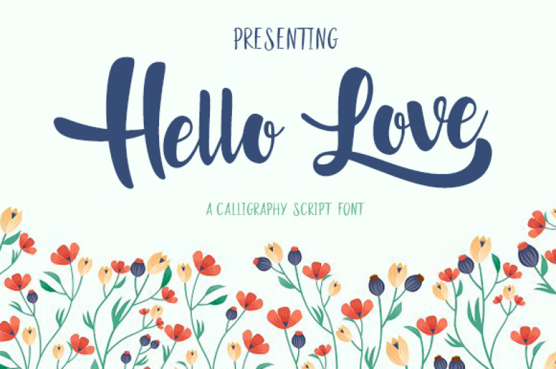 FREE Hello Love Script Font By TheHungryJPEG