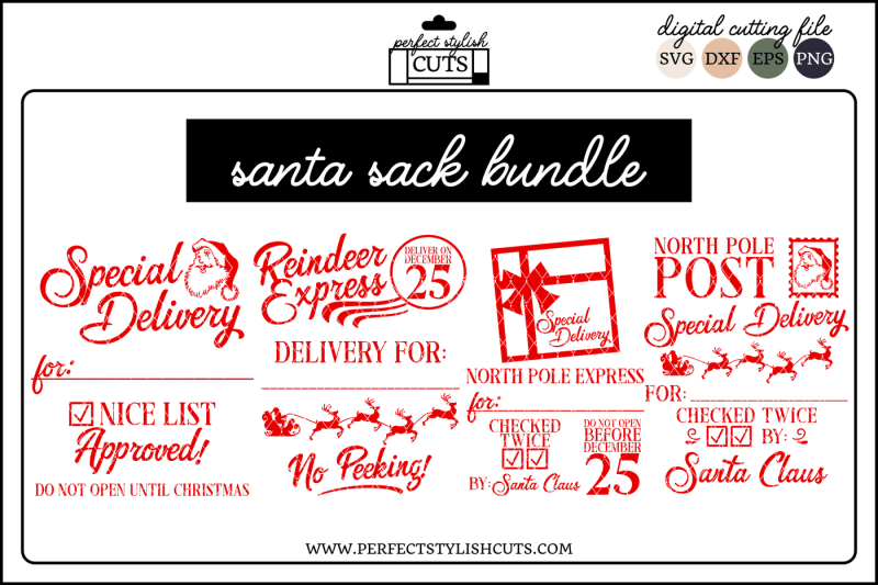 Download Free Santa Sack Bundle Svg Eps Dxf Png Files For Cutting Machines Crafter File Download Free Svg Cricut And Silhouette Cut Files