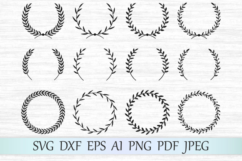 Download Free Free Laurel Wreath Svg Dxf Eps Ai Png Pdf Jpeg Crafter File Download Free Svg Files Creative Fabrica SVG Cut Files