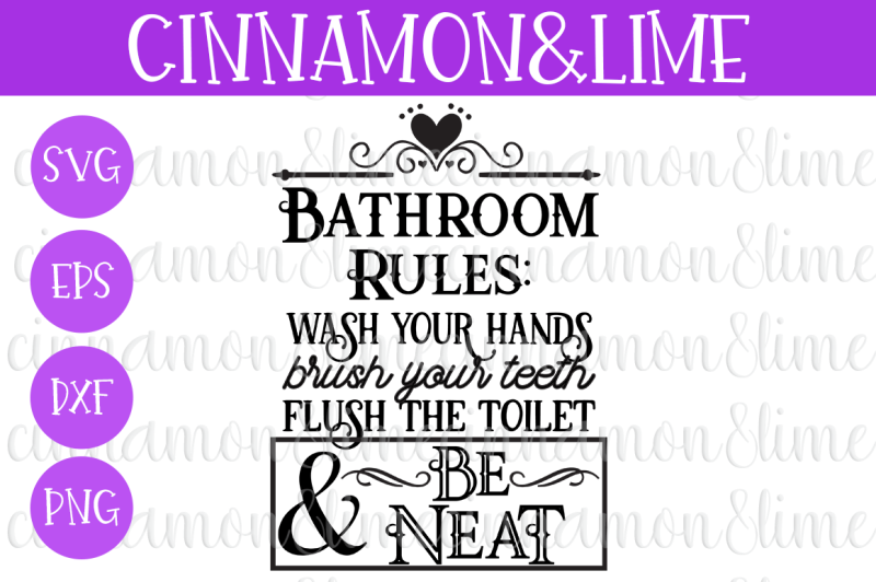 Download Free Bathroom Rules Svg Sign Crafter File
