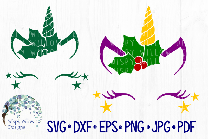 Download Free Christmas Unicorn Holly Svg Dxf Eps Png Jpg Pdf Crafter File