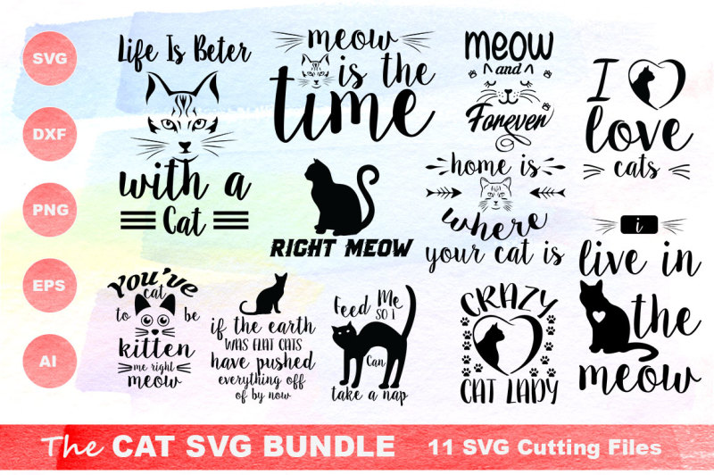 Download Free Free Cat Svg Cutting Files Bundle Crafter File PSD Mockup Template