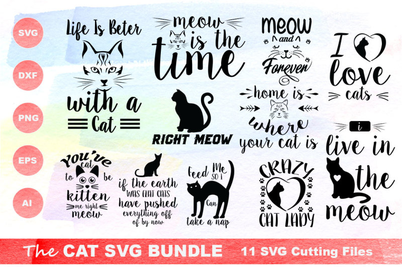 Download Cat SVG Cutting files bundle By buzzaart | TheHungryJPEG.com