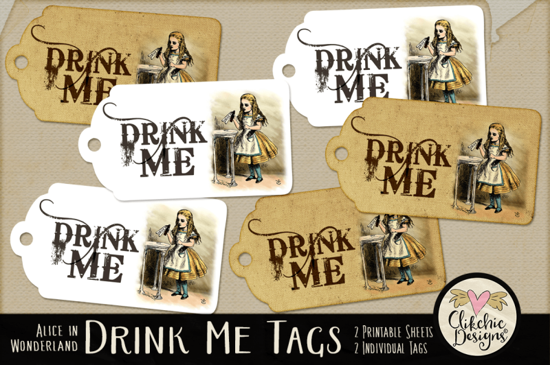 Download Drink Me Alice In Wonderland Printable Tags Design Free Svg File Cricut And Silhouette