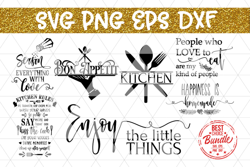 Download Kitchen Bundle SVG Cut Files, Kitchen Sayings DXF PNG EPS ...