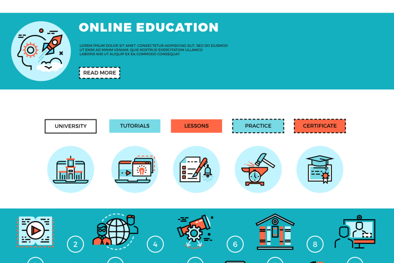 E Learning Education Or Training Courses Web Design Template By