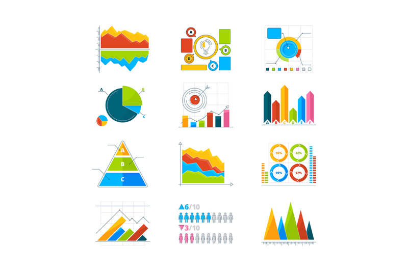 Vector modern elements for infographics. Horizontal and verticals bars ...