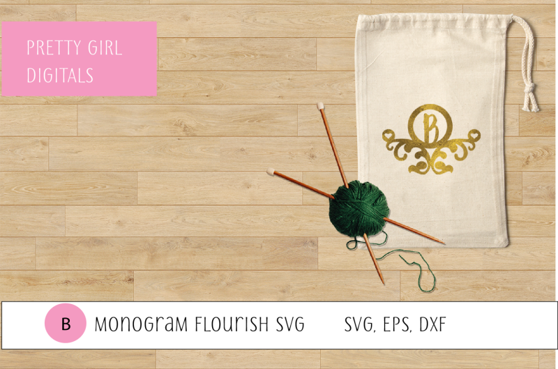 Download Free Monogram B Flourish Frame Crafter File