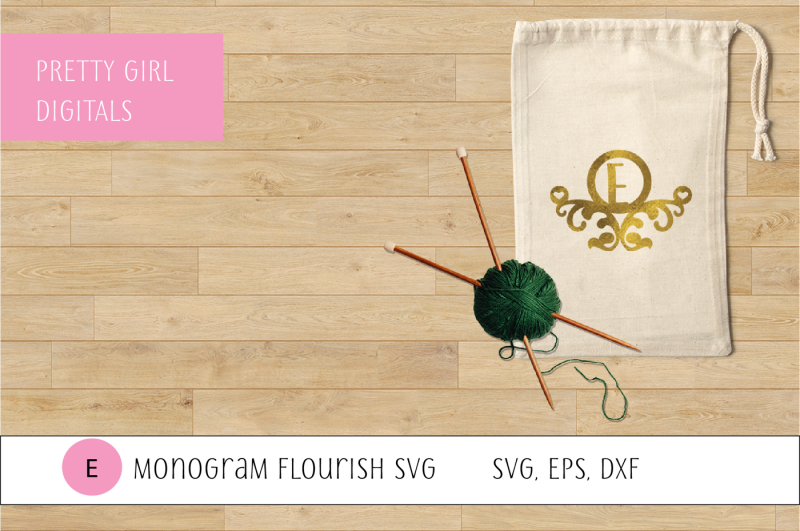 Download Free Monogram E Flourish Frame Crafter File