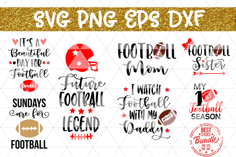 Free Football Bundle Svg Cut File Sports Svg Eps Png Dxf Crafter File Download Free Svg Files Create Your Diy Projects