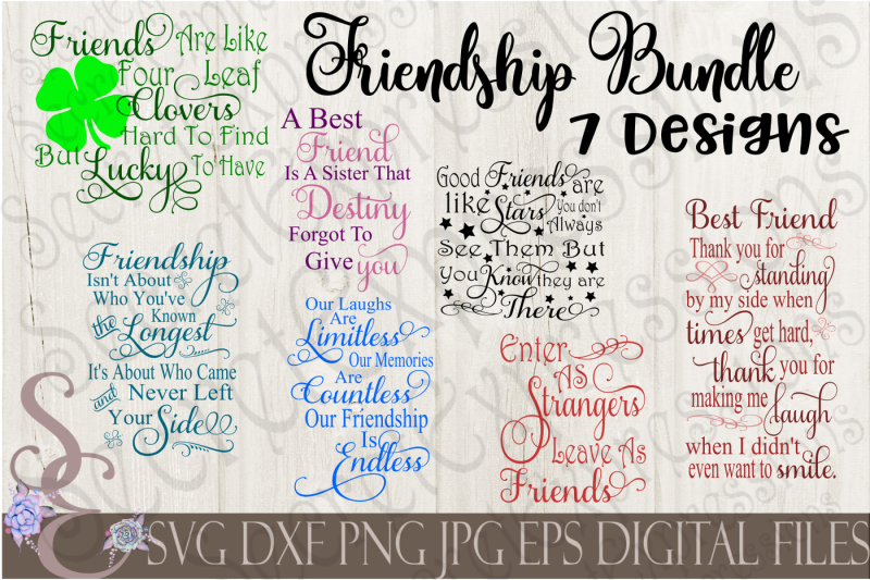 Download Free Friendship Friend Svg Bundle Crafter File Free Cricut Svg File Fonts