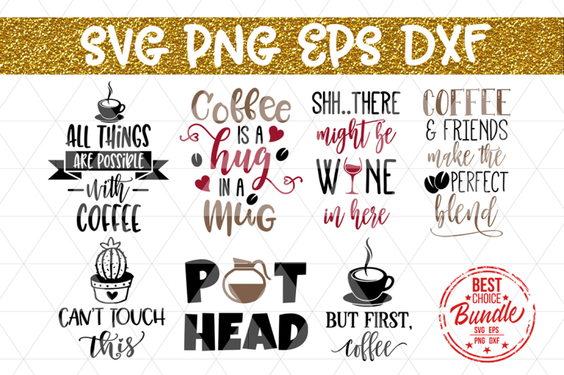 Coffee Bundle Svg Cut File Funny Coffee Svg Eps Png Dxf By Mulia