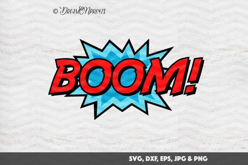 Download Free Free Superhero Svg Boom Crafter File PSD Mockup Template