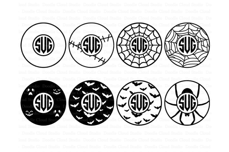 Download Free Halloween Circle Monogram Frame Svg Files Crafter File Free Svg Files Quotes