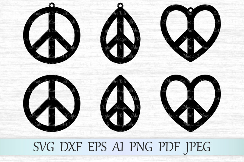 Download Peace earrings SVG, Earrings cut file, Earrings craft, Earrings dxf By MagicArtLab ...