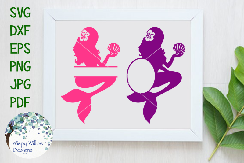 Download Free Mermaid Monogram Name Frame Border SVG/DXF/EPS/PNG ...