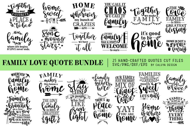 Download Free Family Love Quote SVG Cut Files Bundle SVG - Download ...