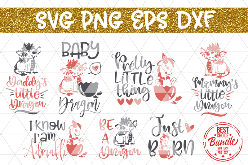 Download Free Dragon Bundle Svg Cut File Baby Shower Svg Eps Dxf Png Crafter File