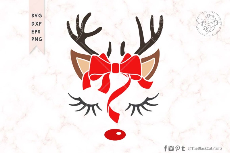 Free Cute Reindeer Face Svg Dxf Eps Png Crafter File All Free Svg Cut Quotes Files