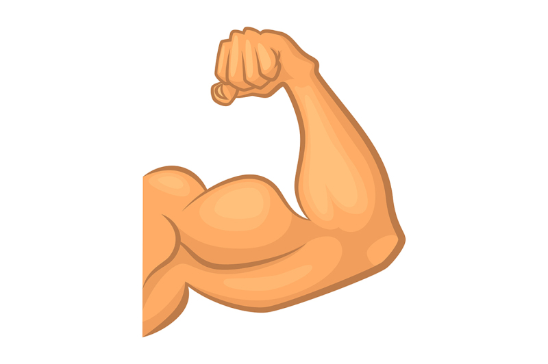 strong biceps. gym vector symbol isolate. cartoon illustration. human bicep male, pow...
