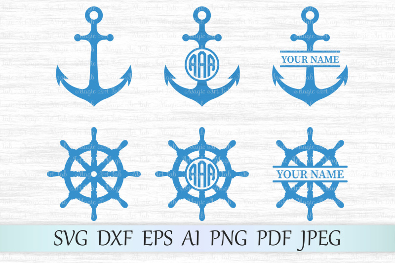 Download Free Anchor And Ship Wheel Svg Files Anchor Monogram Svg Anchor Cut File Crafter File