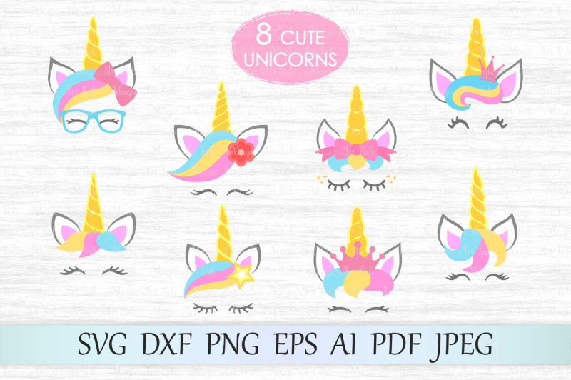 Free Unicorn Svg Unicorn Face Cut Files Unicorn Heads Cliparts Dxf Png Crafter File Best Free Svg Cricut Silhouette