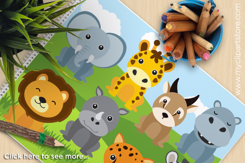 Download Free Free African Safari Animals Vector Clipart Crafter File PSD Mockup Template