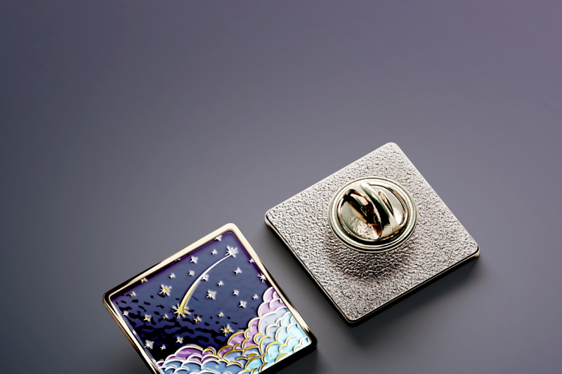 square enamel pin mockups