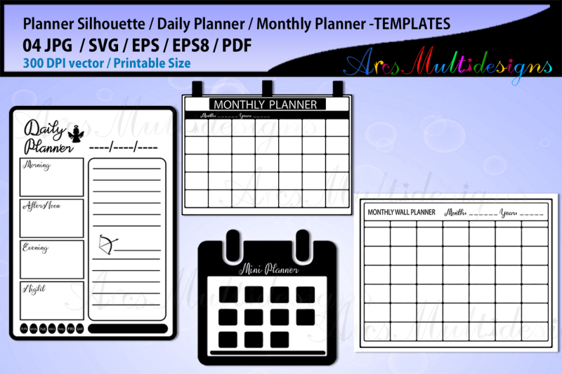 Free Daily Planner Svg Bundle Daily Planner Printable Vector Monthly Pl Crafter File Free Svg Bundle Free Svg Files