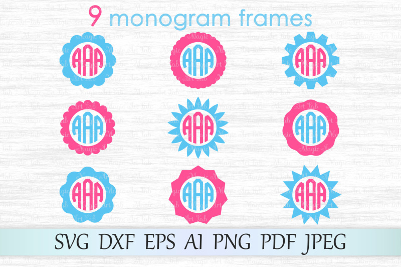 Download Free Free Monogram Frames Svg Circle Monograms Cut File Monogram Frames Dxf Crafter File SVG Cut Files