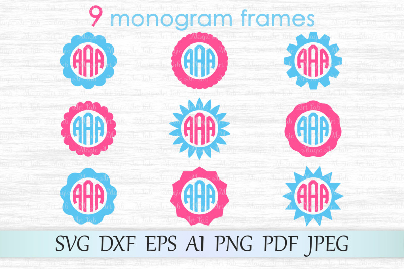 Download Free Monogram Frames Svg Circle Monograms Cut File Monogram Frames Dxf Crafter File