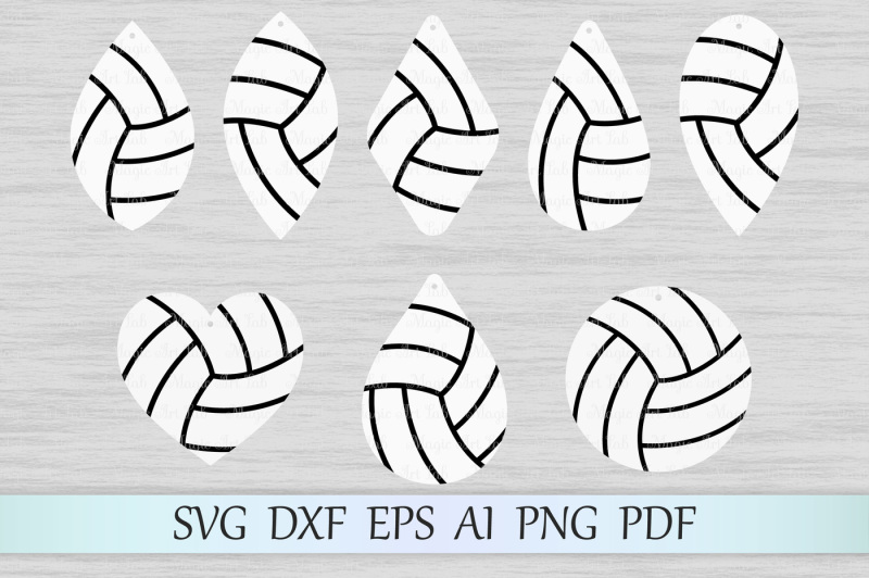 Download Free Volleyball Earrings Svg File Sport Earrings Cut File Dxf Png Pdf Svg Download Svg Files Family SVG, PNG, EPS, DXF File