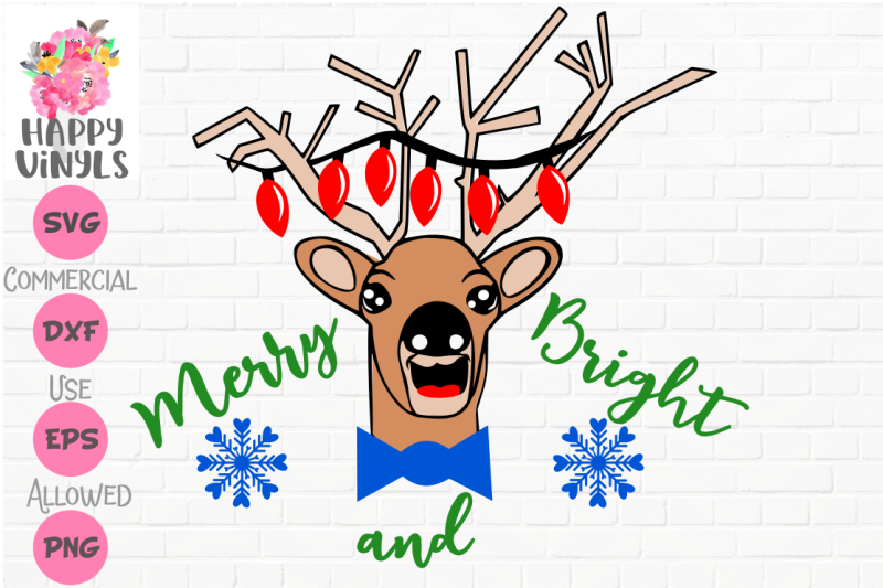 Free Christmas Svg Reindeer Svg Cute Svg Merry And Bright Svg Download Svg Files Coffee