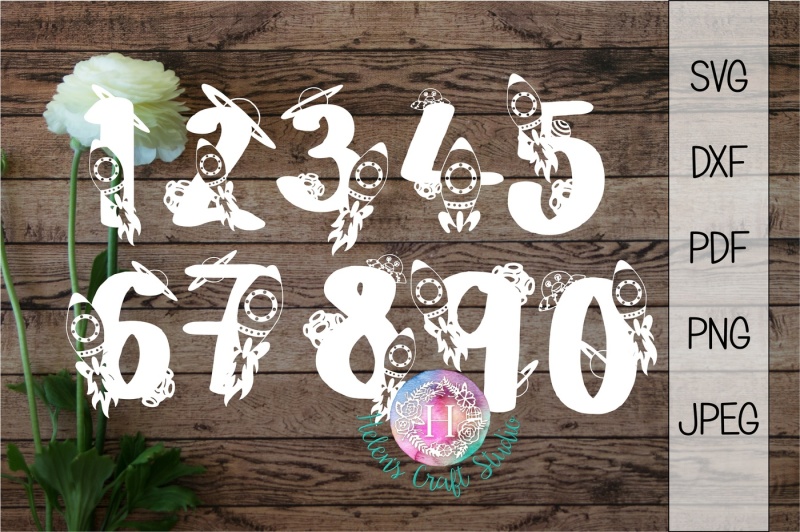 Download Free Space Numbers Cutting Files Svg Dxf Png Crafter File