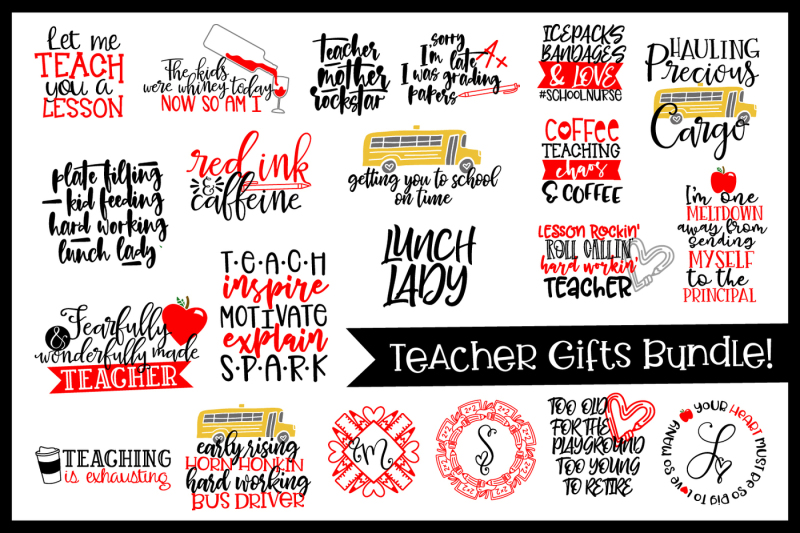 Download Free Teacher Bundle - Gifts for the whole staff! Crafter File - Free SVg Files Cut Cameo