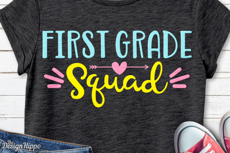 First Grade Squad, 1st Grade Teacher, Crew, Team SVG PNG DXF, Cut File ...