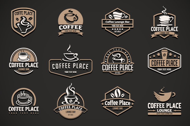 12 coffee logo templates. By Artha Graphic Design Studio | TheHungryJPEG