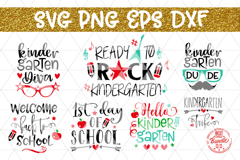 Back To School SVG Bundle, Kindergarten T Shirt Designs ...