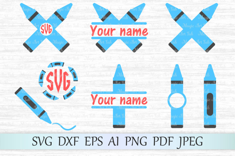 Free Crayon Svg Back To School Svg Crayon Monogram Teacher Svg Clipart Crafter File Free Svg Files Diy Shirts Decals And Much More Using Your Cricut Explore And Silhouette