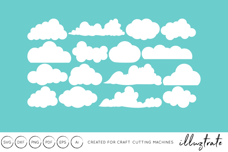 Download Free Free Clouds Svg Cut Files Clipart Set Dxf Vector Png Crafter File PSD Mockup Template
