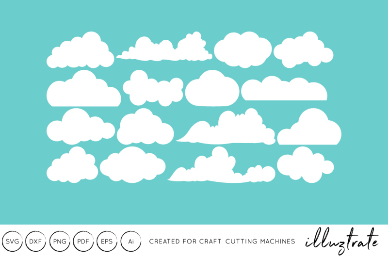 Free Clouds Svg Cut Files Clipart Set Dxf Vector Png Crafter File Download Free Commercial Use Svg Cut Files