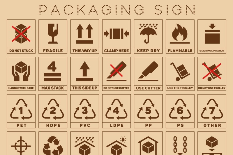 Packaging sign or symbols By Microvector | TheHungryJPEG