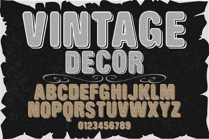 Vintage Handcrafted Typeface Alphabet Vector Label Design Decor By Vintage Font Thehungryjpeg Com