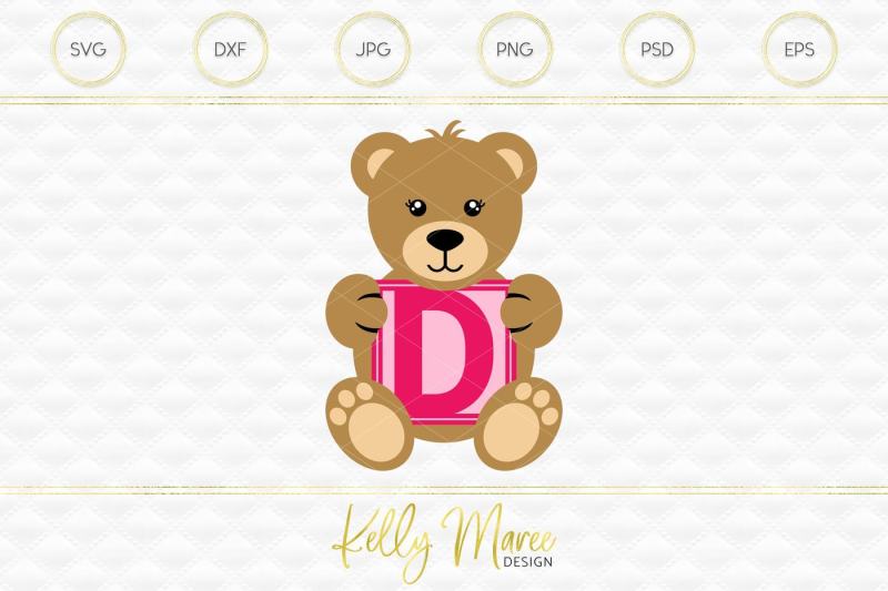 Download Free Letter D Bear Svg | Alphabet Svg Crafter File