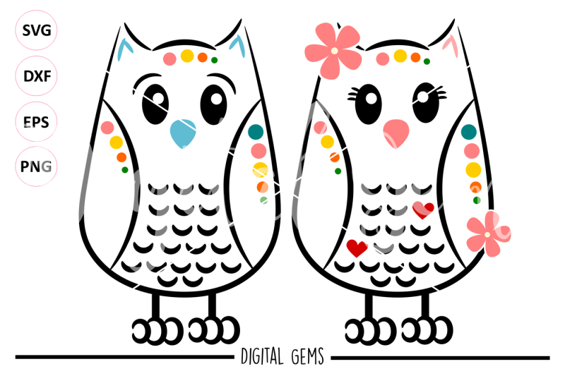 Owl SVG / DXF / EPS / PNG files By Digital Gems | TheHungryJPEG